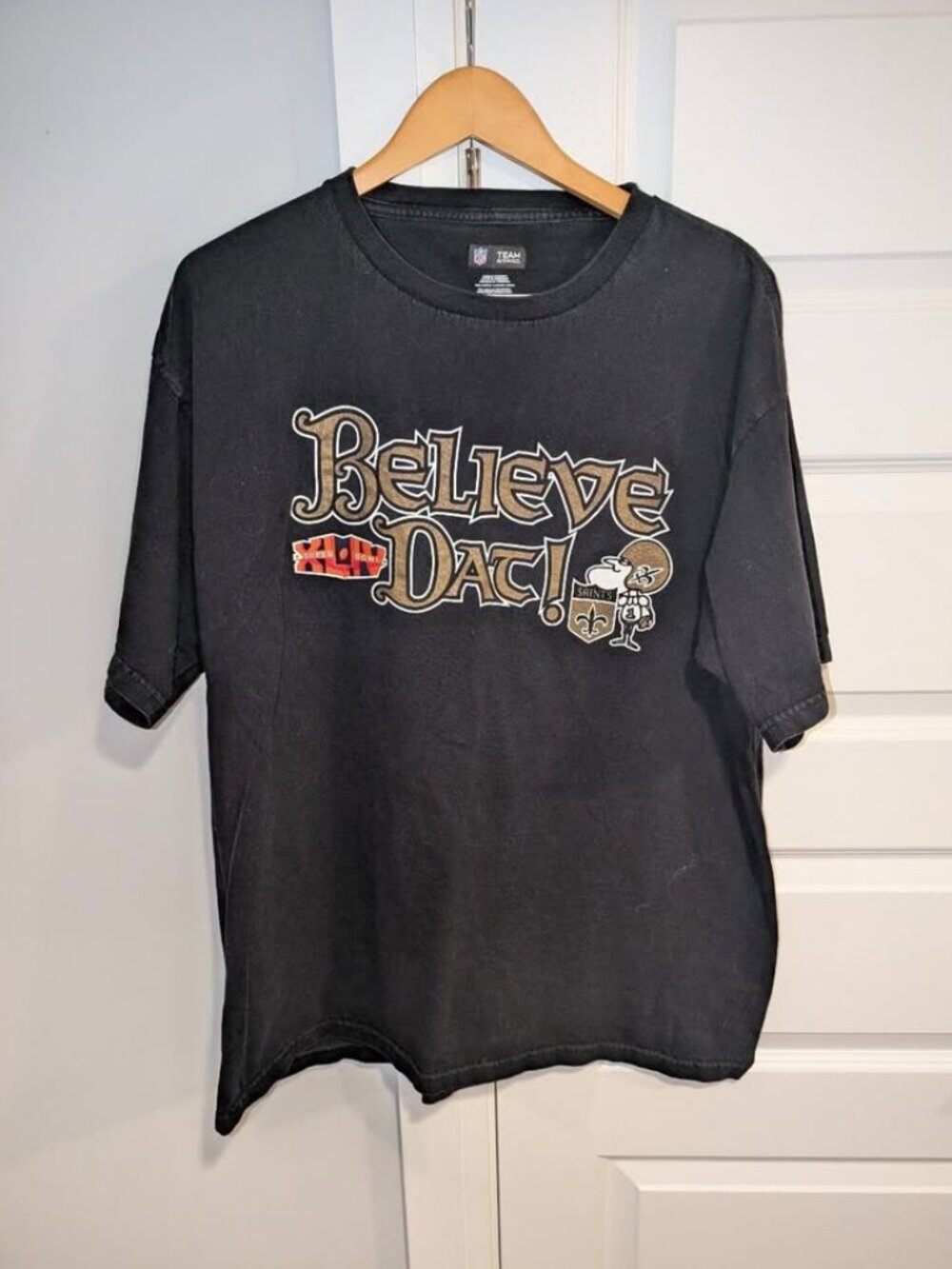 New Orleans Saints "Believe Dat" Super Bowl 2010 NFL Football T-shirt - XL